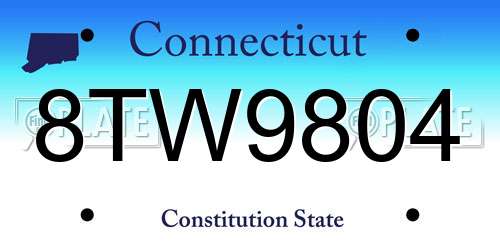 8TW9804 Connecticut License Plate
