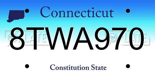 8TWA970 Connecticut License Plate