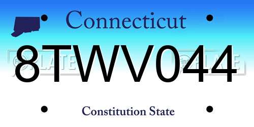 8TWV044 Connecticut License Plate