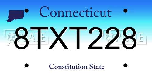 8TXT228 Connecticut License Plate
