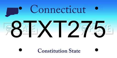 8TXT275 Connecticut License Plate