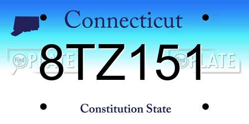 8TZ151 Connecticut License Plate