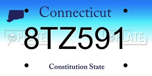 8TZ591 Connecticut License Plate
