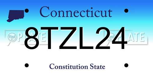 8TZL24 Connecticut License Plate