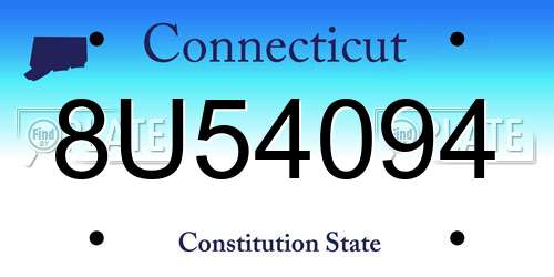 8U54094 Connecticut License Plate