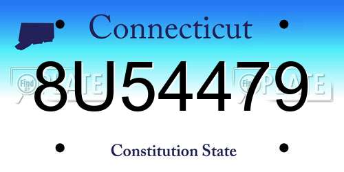 8U54479 Connecticut License Plate