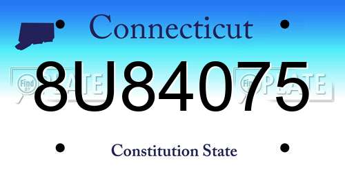 8U84075 Connecticut License Plate