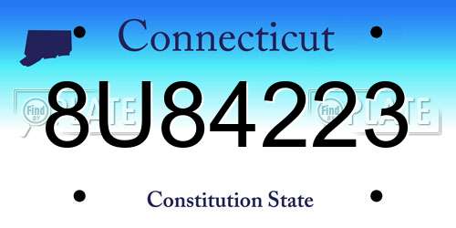 8U84223 Connecticut License Plate