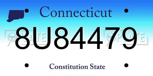 8U84479 Connecticut License Plate