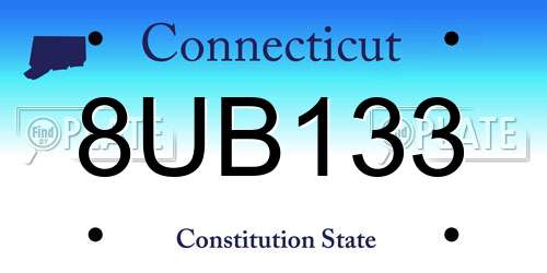 8UB133 Connecticut License Plate