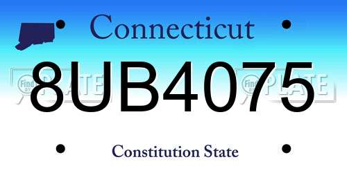 8UB4075 Connecticut License Plate