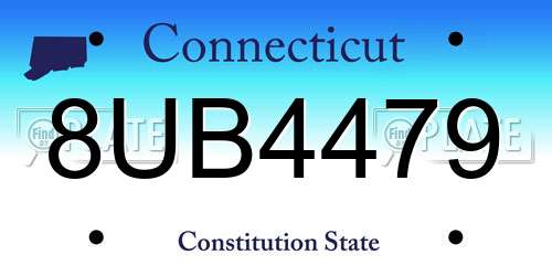 8UB4479 Connecticut License Plate