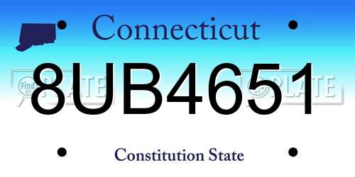 8UB4651 Connecticut License Plate