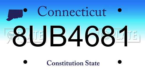 8UB4681 Connecticut License Plate