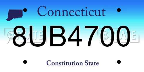 8UB4700 Connecticut License Plate