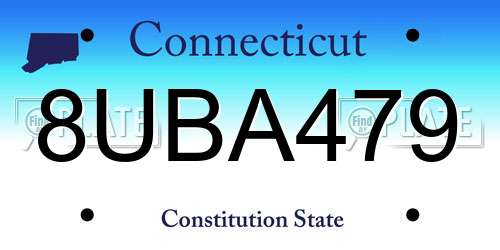 8UBA479 Connecticut License Plate