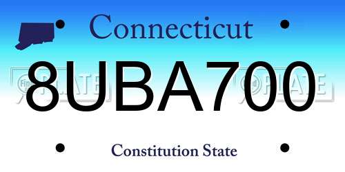 8UBA700 Connecticut License Plate
