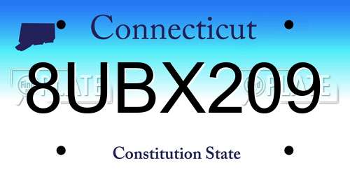 8UBX209 Connecticut License Plate