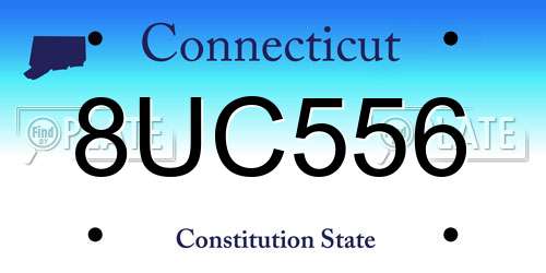 8UC556 Connecticut License Plate