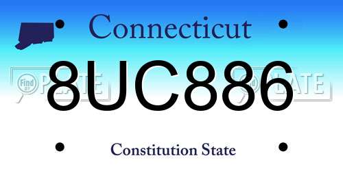 8UC886 Connecticut License Plate