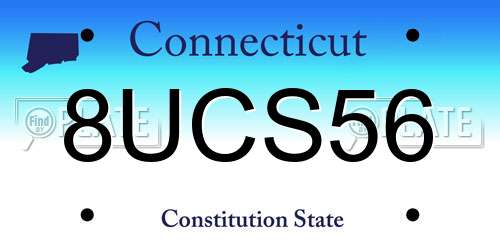 8UCS56 Connecticut License Plate