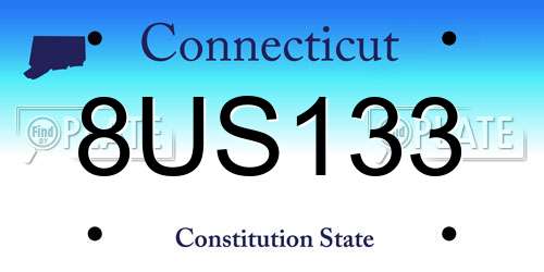 8US133 Connecticut License Plate