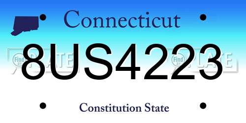 8US4223 Connecticut License Plate
