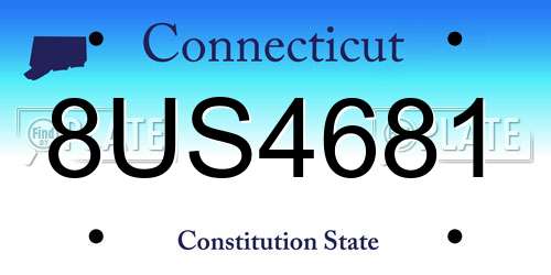 8US4681 Connecticut License Plate