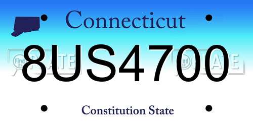 8US4700 Connecticut License Plate