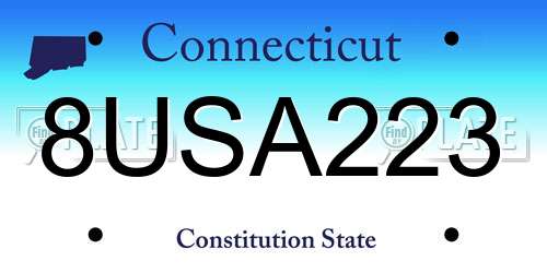 8USA223 Connecticut License Plate