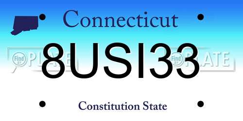 8USI33 Connecticut License Plate