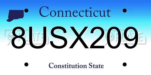 8USX209 Connecticut License Plate