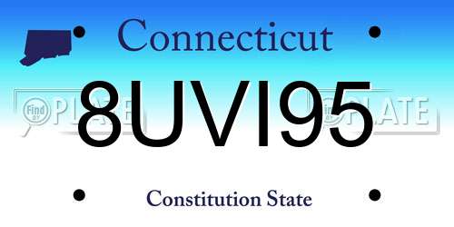 8UVI95 Connecticut License Plate