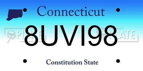 8UVI98 Connecticut License Plate