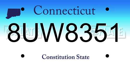 8UW8351 Connecticut License Plate