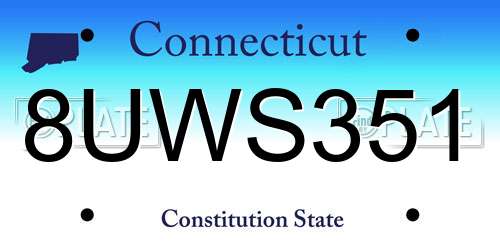 8UWS351 Connecticut License Plate