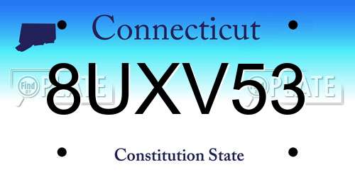8UXV53 Connecticut License Plate