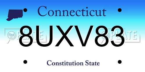 8UXV83 Connecticut License Plate