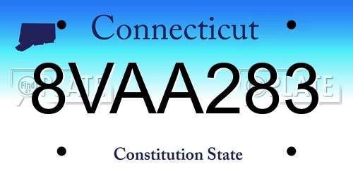 8VAA283 Connecticut License Plate