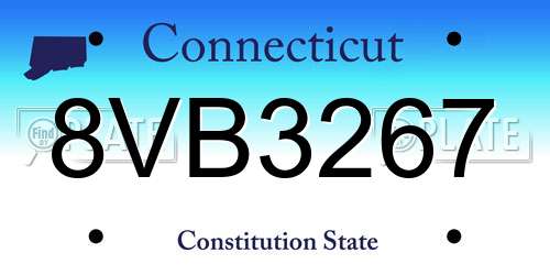 8VB3267 Connecticut License Plate