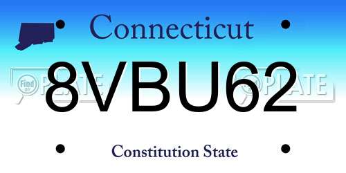 8VBU62 Connecticut License Plate