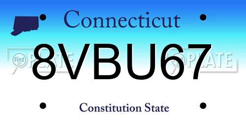 8VBU67 Connecticut License Plate