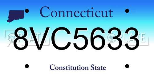 8VC5633 Connecticut License Plate