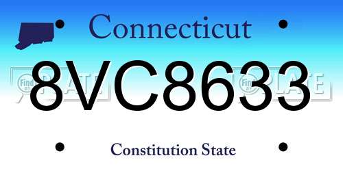 8VC8633 Connecticut License Plate