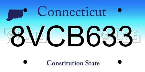 8VCB633 Connecticut License Plate