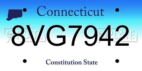 8VG7942 Connecticut License Plate