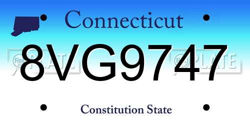 8VG9747 Connecticut License Plate