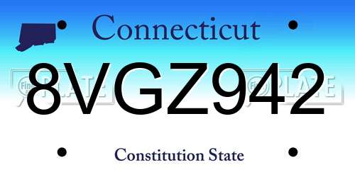 8VGZ942 Connecticut License Plate