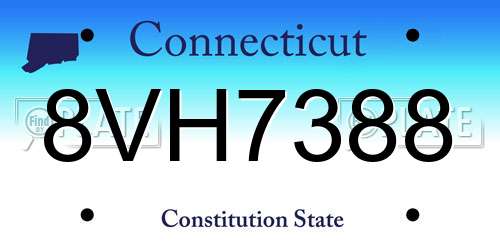 8VH7388 Connecticut License Plate