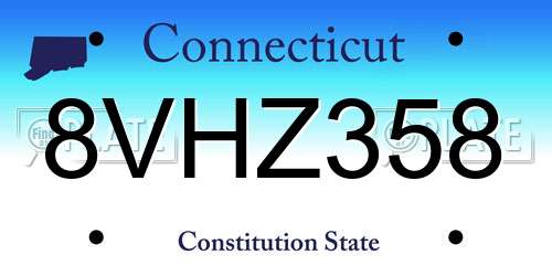 8VHZ358 Connecticut License Plate